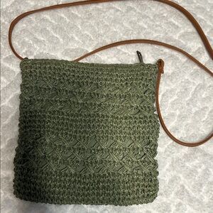 Green Crochet Crossbody Bag